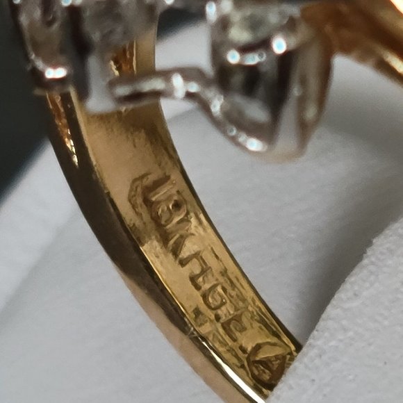 18KHGE Gold Electroplated Womens Rhinestone Design Fashion Ring Size 5 3/4 - Picture 6 of 7